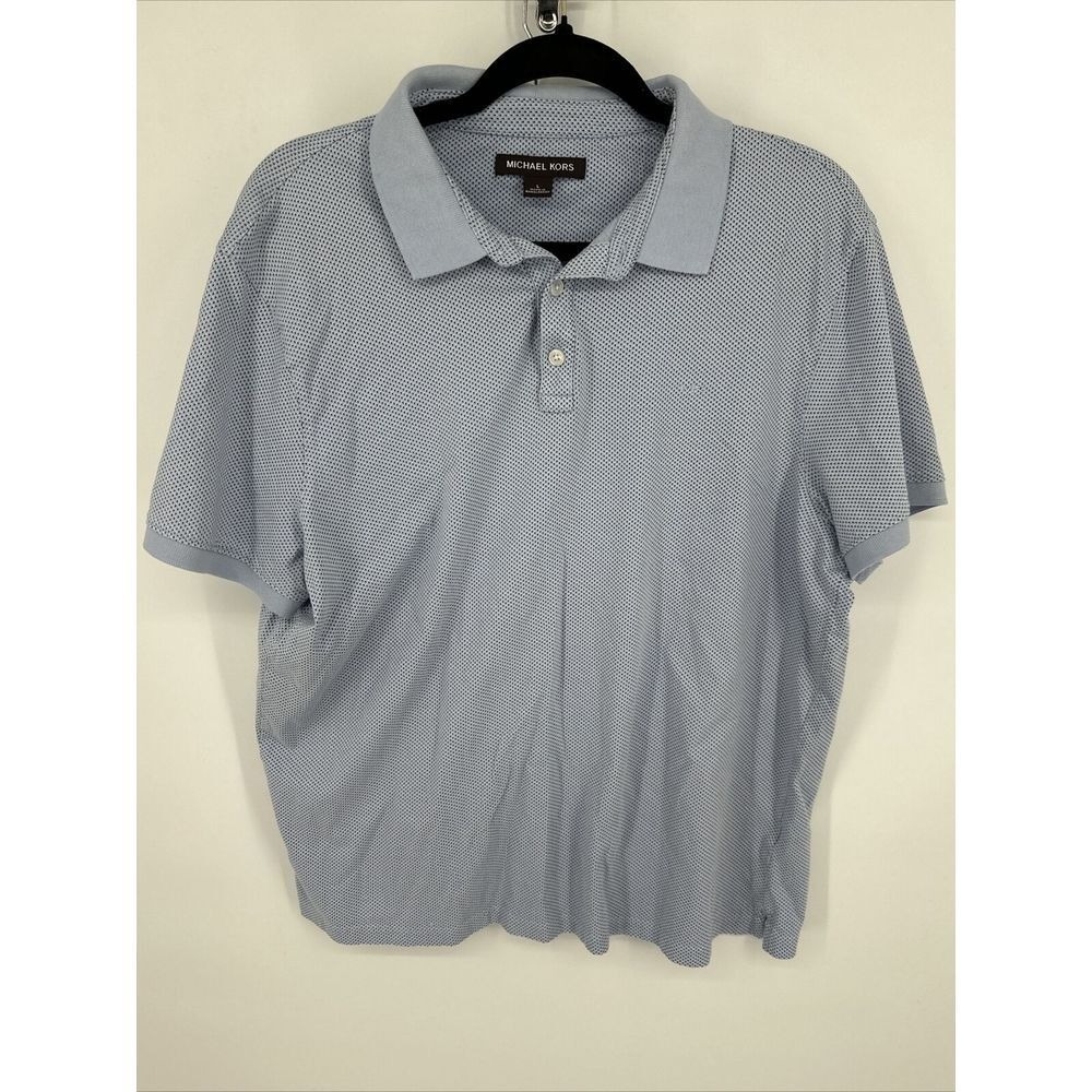 Michael Kors Blue Patterned Style Polo Size Large - Picture 4 of 5